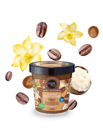 Organic Shop Body Desserts Toning Body Scrub Vanilla Latte - Scrub σώματος με άρωμα βανίλια και καφέ